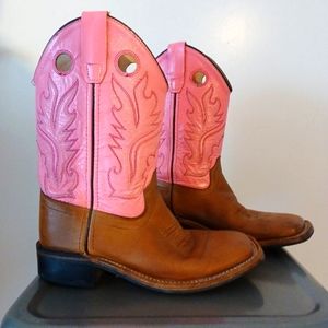 Girls Size 2 Pink Western Boots, Cowgirl Boots, Pink Cowboy Boot for Little Girl
